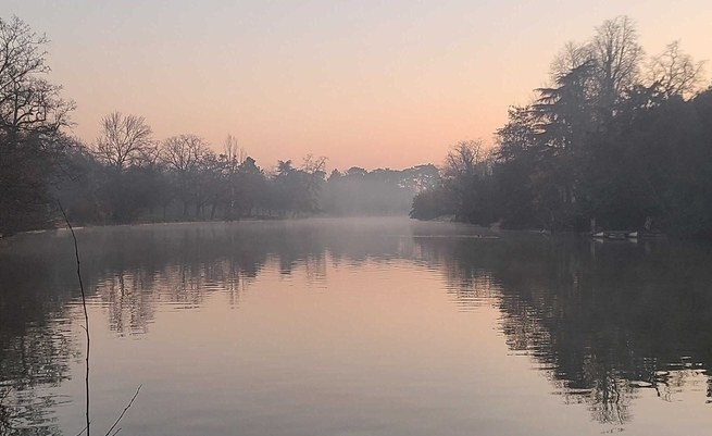 Sunrise over the river on a morning run